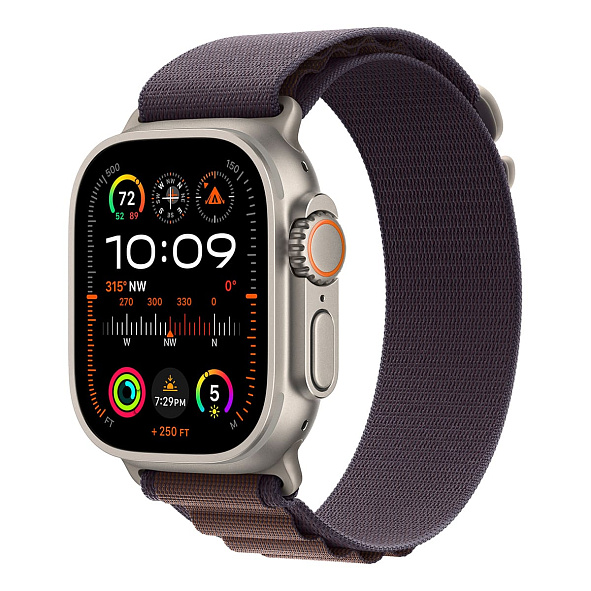 Часы Apple Watch Ultra 2 GPS + Сотовая связь (Cellular), 49 мм, корпус из титана, ремешок Alpine (Индиго) S