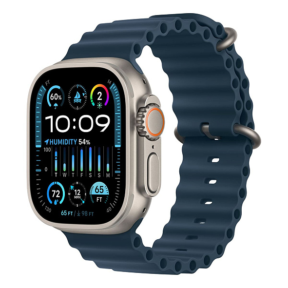 Часы Apple Watch Ultra 2 GPS + Сотовая связь (Cellular), 49 мм, корпус из титана, ремешок Ocean (Синий)