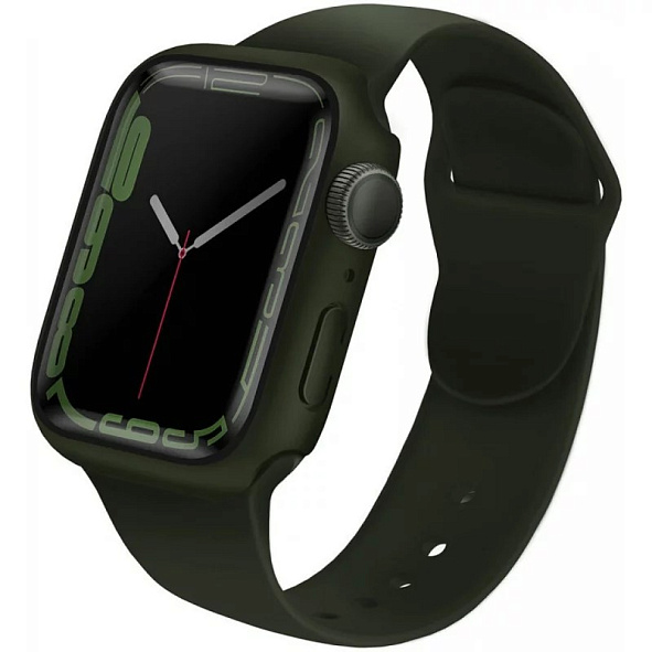 Чехол со стеклом Uniq LEGION +9H glass для Apple Watch 44/45 мм (Зеленый)