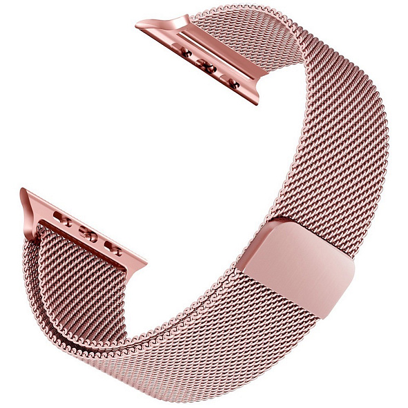 Ремешок Milanese для Apple Watch 38/40/41/42 мм, миланский сетчатый (Розовое золото)