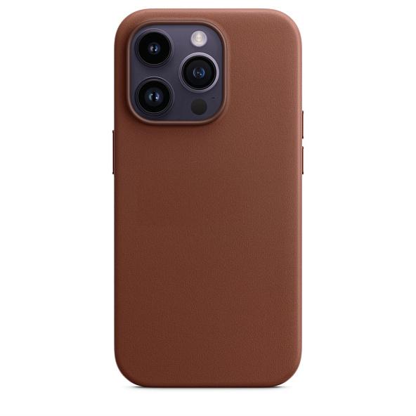 Кожаный чехол Solid для iPhone 14 Pro (Umber)