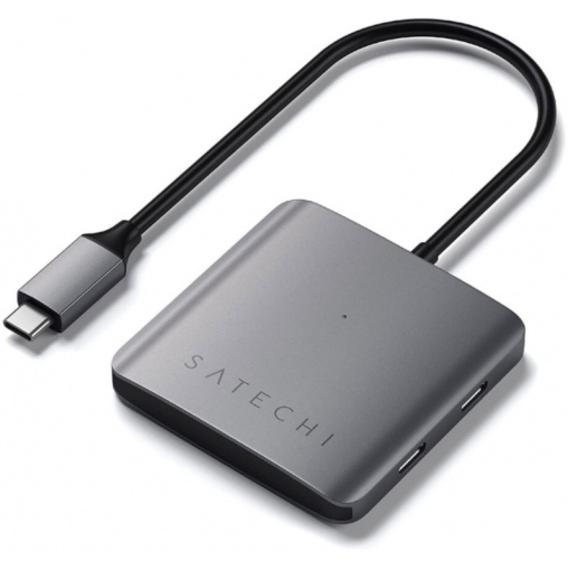 Переходник USB-C Satechi Aluminum 4 порта Интерфейс USB-С (Серый космос)
