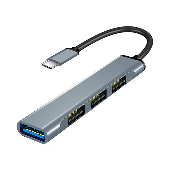 Переходник iNeez USB-C Hub to 3 USB 2.0 + 1 USB 3.0 (Графит)