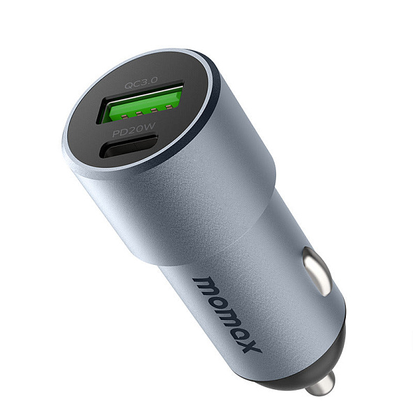 Автомобильное зарядное устройство Momax Mini UC15 QC 3.0 + USB-C PD (total 38W) (Темная ночь)